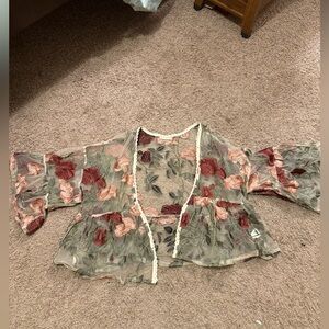 Altar'd State Embroidered Floral Sheer Shawl